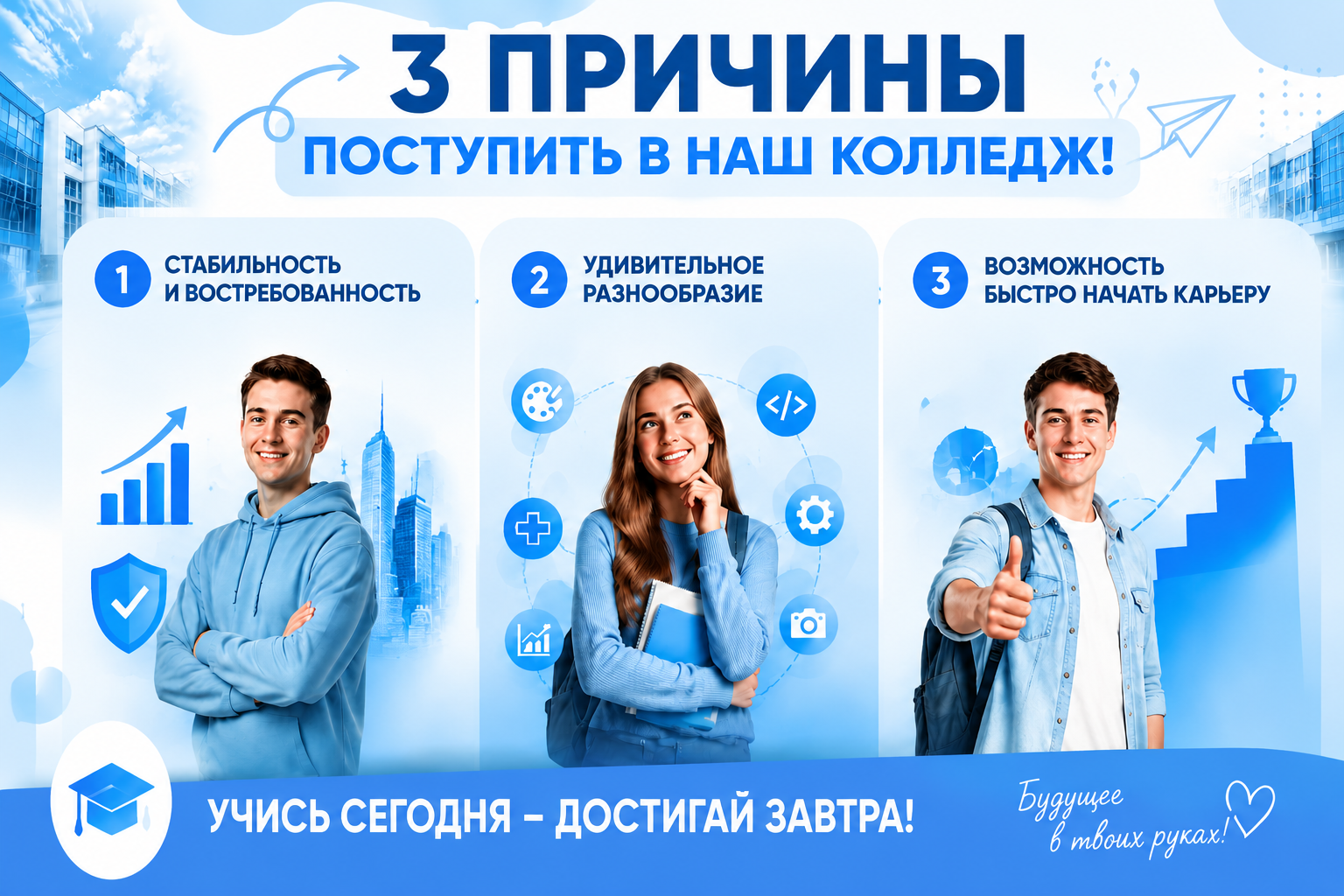 ПРИЧИНЫ ПОСТУПИТЬ В НАШ КОЛЛЕДЖ