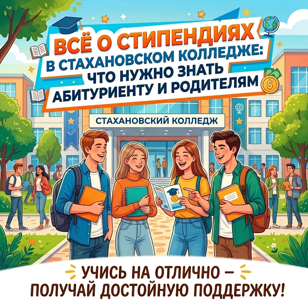 ВСЁ О СТИПЕНДИЯХ В СТАХАНОВСКОМ КОЛЛЕДЖЕ: ЧТО НУЖНО ЗНАТЬ АБИТУРИЕНТУ И РОДИТЕЛЯМ